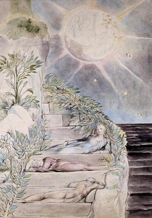 William Blake - Dante and Statius Sleeping, Virgil Watching