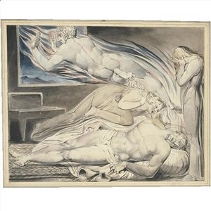 William Blake - Death of the strong wicked man (The strong wicked man dying)