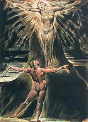 William Blake - Jerusalem The Emanation of the Giant Albion- plate 76 Albion before Christ crucified on the Tree of Knowledge and Good and Evil, 1804-20