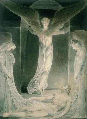 William Blake - The Resurrection- The Angels rolling away the Stone from the Sepulchre