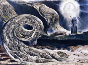 William Blake - The Lovers' Whirlwind, Francesca da Rimini and Paolo Malatesta 2