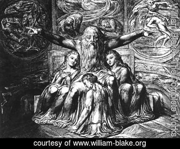 William Blake - Job And His Daughters 1823-26
