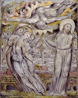 William Blake - Christ refusing the banquet offered by Satan