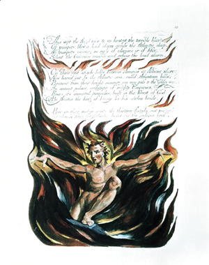 William Blake - America a Prophecy, 'Thus wept the Angel voice', the emergence of Orc