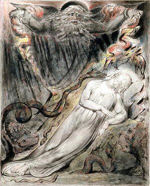 William Blake - Christ's troubled sleep from Milton's 'Paradise Regained', Book IV lines 401-25, c.1816-18