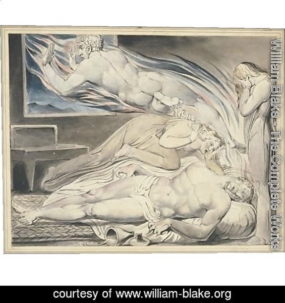 William Blake - Death of the strong wicked man (The strong wicked man dying)