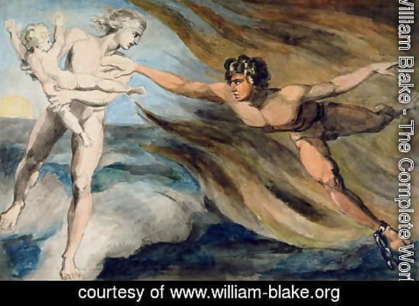 William Blake - Good and Evil Angels Struggling for the Possession of a Child, c.1793-94