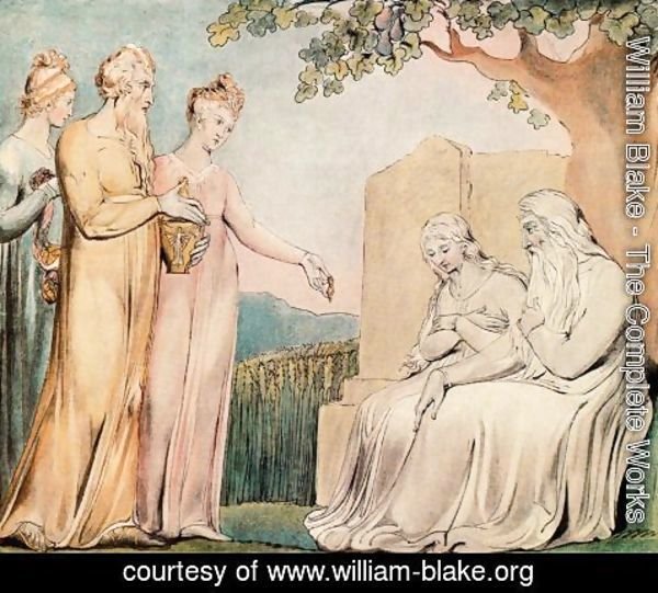 William Blake - Illustrations of the Book of Job- Job accepting Charity, 1825
