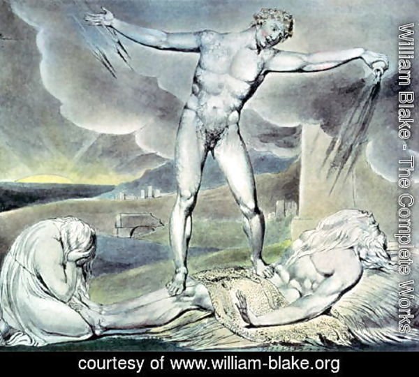 William Blake - Illustrations of the Book of Job- Satan smiting Job with Sore Boils, 1825