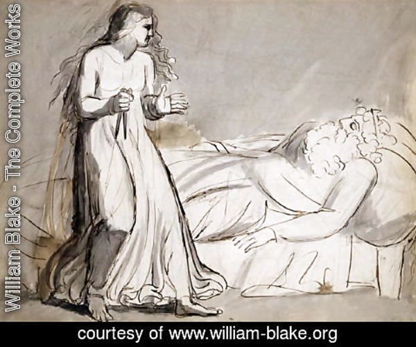 William Blake - Lady Macbeth approaching the murdered Duncan