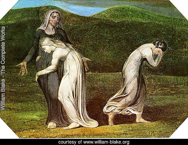 Naomi entreating Ruth and Orpah to return to the land of Moab, from a series of 12 known as 'The Large Colour Prints', 1795