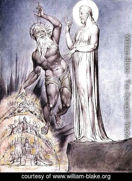 William Blake - Satan Tempts Christ with the Kingdoms of Earth from Milton's 'Paradise Regained', Book III lines 251-426, c.1816-18