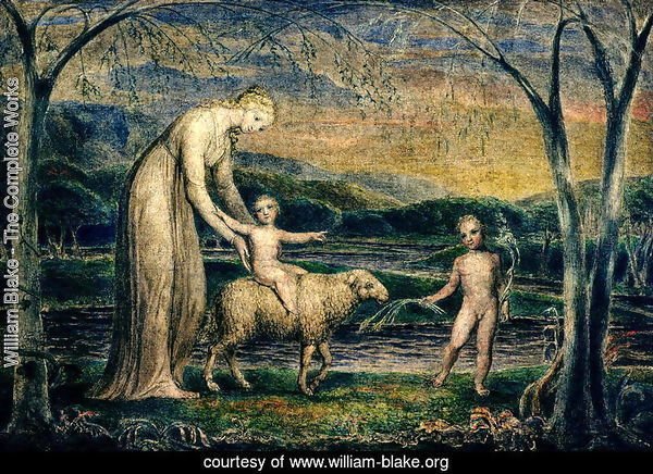 The Christ Child riding on a Lamb