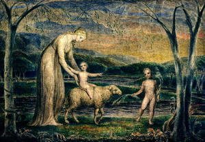 William Blake - The Christ Child riding on a Lamb