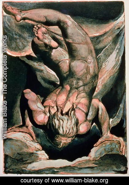 William Blake - The First Book of Urizen- Man floating upside down, 1794