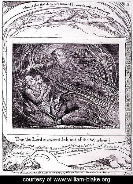 William Blake - 'Then the Lord Answered Job out of the Whirlwind' 1825