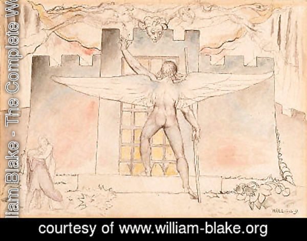 William Blake - Inferno, Canto IX, 44-64, The Angel an the Gate of Dis