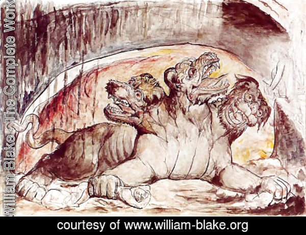 William Blake - Inferno, Canto VI, 12-35, Cerberus