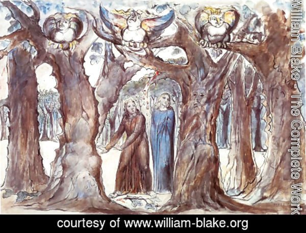 William Blake - Inferno, Canto XIII, 1-45, The Wood of Self-Violators: The Harpies and the Suicides