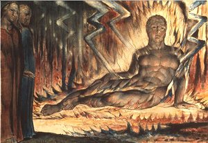 William Blake - Inferno, Canto XIV, 46-72, Capaneus the Blasphemer