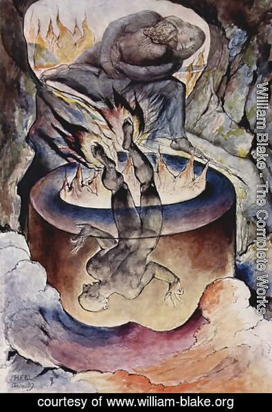 William Blake - Inferno, Canto XIX, 42-120, The simoniac Pope