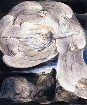 William Blake - Job Confessing His Presumption To God Who Answers From The Whirlwind 1803-05